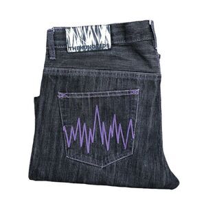 The Hundreds Embroidered Jeans Size 34 Gray/Purple